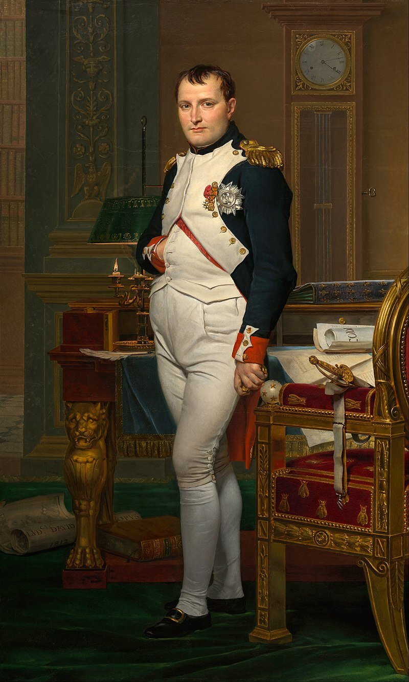 The Emperor Napoleon in His Study at the Tuileries, 1812. Malt av Jacques-Louis David. (Wikimedia commons)