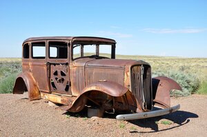Route 66 car petrified forest